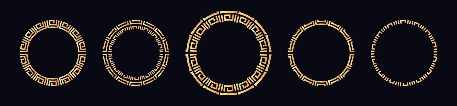 Elegant decorative circle frame set for design projects vector