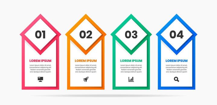 Abstract Infographic Element Design Templates with Icons and 4 Numbers. Suitable for Process Diagram, Presentations, Workflow Layout, Banner, Flow Chart vector