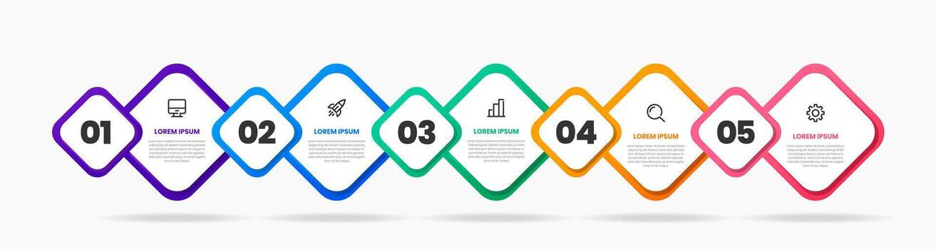 Minimal infographic template design with numbers 5 Numbers. vector