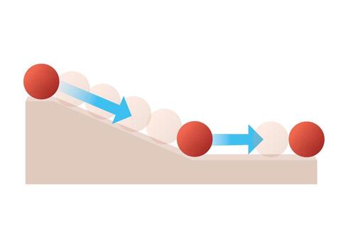 Rolling objects on a slope diagram vector