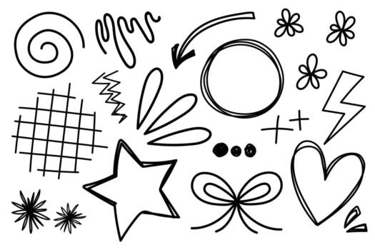 Hand-drawn doodle shapes creating a playful and whimsical design vector
