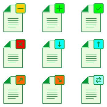 Essential Document and File Icons for Web and Apps vector