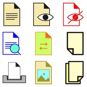 Document, Add, Remove, Check and More vector