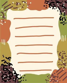 Note card with abstract colorful shapes vector