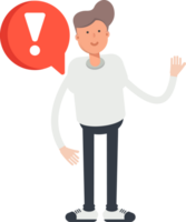 Boy in White Shirt Character and Error Sign png