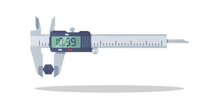 Simple digital caliper isolated on white background vector