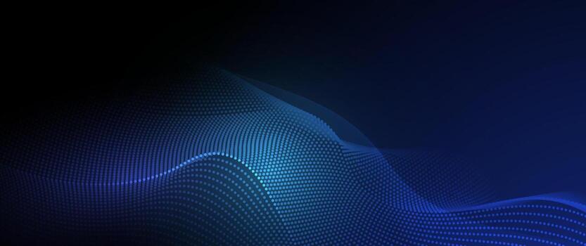 abstract dynamic, wave particle and dot. Illustration technology background with dynamic mesh, flow particles design for banner. High tech, digital datum network and science concept vector