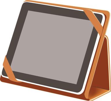 tableta computadora mostrando blanco pantalla en caso estar vector