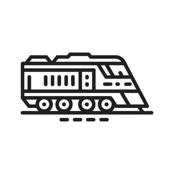 Modern Train Icon Depicting Transportation and Railway Travel Represented With Bold Line Art For App and UI Design vector