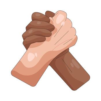 Illustration of Interlocked Hands Representing Unity vector