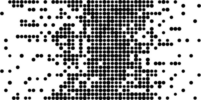 Minimal abstract texture with pixel cubes and halftone grain representing disappearing elements from a square grid suitable for digital disintegration background concept vector