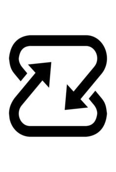 A Z-shaped symbol with two arrows. Icon for synchronization or looping. Geometric symbol with arrows. vector