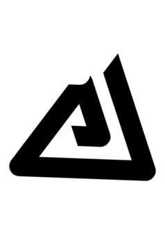 Abstract line forming a triangle. Modern logo of a folded, curved shape. Geometric and unique logo design. vector