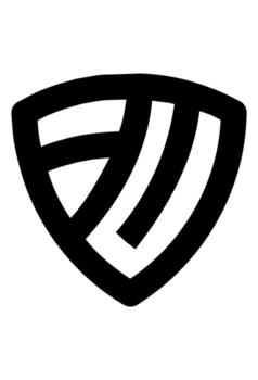 Abstract line art inside a shield shape. Modern logo inside a shield. Geometric and secure logo concept. vector