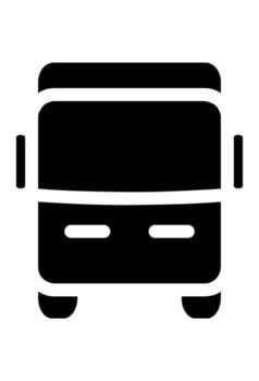 Front view of a public bus. Bus icon from a front perspective. Transportation icon of a bus. vector