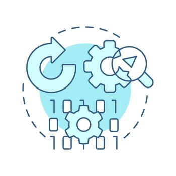 Pesticide paradox soft blue concept icon. Software engineering. Programming, coding. Round shape line illustration. Abstract idea. Graphic design. Easy to use in infographic, presentation vector