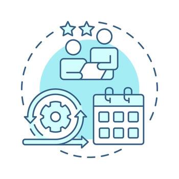 Agile model soft blue concept icon. Schedule organization. Teamwork, workflow. Round shape line illustration. Abstract idea. Graphic design. Easy to use in infographic, presentation vector