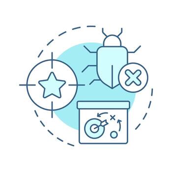 ausencia de errores falacia suave azul concepto icono. error análisis. desarrollo estrategia, meta. redondo forma línea ilustración. resumen idea. gráfico diseño. fácil a utilizar en infografía, presentación vector