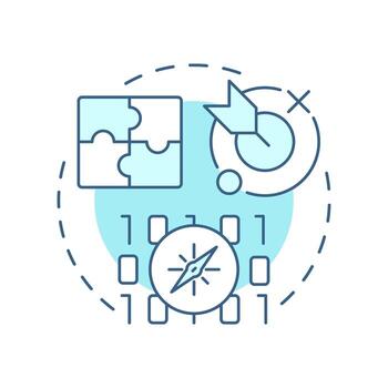 pruebas es dependiente del contexto suave azul concepto icono. sistema análisis. codificación, programación. redondo forma línea ilustración. resumen idea. gráfico diseño. fácil a utilizar en infografía, presentación vector