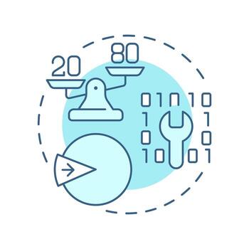 Defect clustering soft blue concept icon. Software development. Coding, programming. Round shape line illustration. Abstract idea. Graphic design. Easy to use in infographic, presentation vector