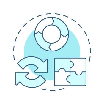 Iterative model soft blue concept icon. Product development, workflow. Cycle diagram. Round shape line illustration. Abstract idea. Graphic design. Easy to use in infographic, presentation vector