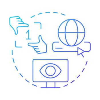 Increased visibility blue gradient concept icon. Seo optimization, marketing. User experience. Round shape line illustration. Abstract idea. Graphic design. Easy to use in presentation, infographic vector