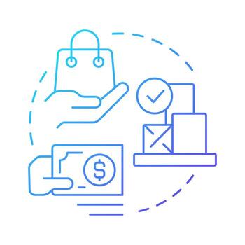 Economic order quantity blue gradient concept icon. Minimize total supplies costs. Inventory management method. Round shape line illustration. Abstract idea. Graphic design. Easy to use in article vector