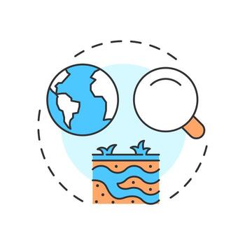 Discovery of new water sources multi color concept icon. Innovative solution. Increasing liquid supply strategy . Round shape line illustration. Abstract idea. Graphic design. Easy to use in booklet vector