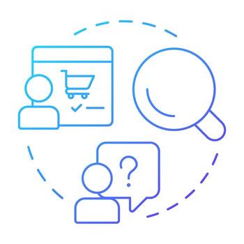 Commercial blue gradient concept icon. Online business, ecommerce. Customer service. Round shape line illustration. Abstract idea. Graphic design. Easy to use in presentation, infographic vector