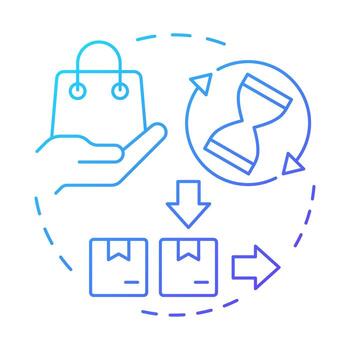 LIFO blue gradient concept icon. Last in, first out distribution system. Inventory management method and technique. Round shape line illustration. Abstract idea. Graphic design. Easy to use in article vector