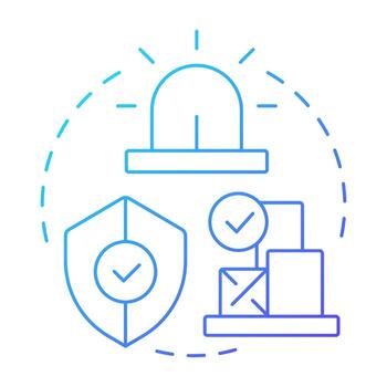 Safety stock blue gradient concept icon. Preventing loss of resources. Inventory management method and technique. Round shape line illustration. Abstract idea. Graphic design. Easy to use in article vector