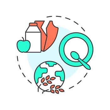 Food insecurity multi color concept icon. Agricultural industry problems danger. Impact of water crisis. Round shape line illustration. Abstract idea. Graphic design. Easy to use in booklet vector