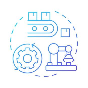 Work in progress inventory blue gradient concept icon. Process of products manufacturing. Supplies type. Round shape line illustration. Abstract idea. Graphic design. Easy to use in article vector
