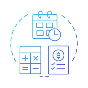 Days sales of inventory blue gradient concept icon. Financial metric of selling time. Resources management method. Round shape line illustration. Abstract idea. Graphic design. Easy to use in article vector