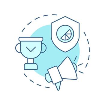 Lead positive change soft blue concept icon. Provide innovations in business. Benefit of ethical branding. Round shape line illustration. Abstract idea. Graphic design. Easy to use in booklet vector