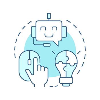 Digital adoption platform soft blue concept icon. Artificial intelligence, innovation. Round shape line illustration. Abstract idea. Graphic design. Easy to use in infographic, presentation vector