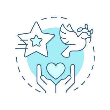 Do right thing soft blue concept icon. Business moral foundation and values. Benefit of ethical branding. Round shape line illustration. Abstract idea. Graphic design. Easy to use in booklet vector