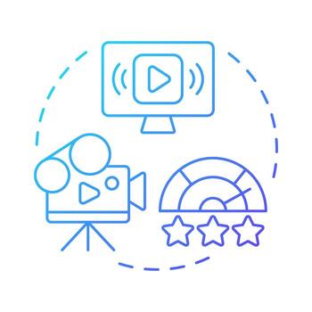 marketing blue gradient concept icon. Efficiency meter, performance. Advertising, promoting. Round shape line illustration. Abstract idea. Graphic design. Easy to use in presentation vector