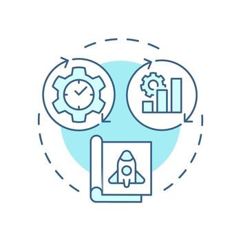 Digital modernization soft blue concept icon. Efficiency growth, productivity. Round shape line illustration. Abstract idea. Graphic design. Easy to use in infographic, presentation vector