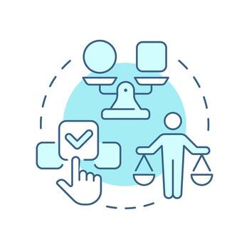 Right to choose soft blue concept icon. Access to variety of products and services. Legal customer protection. Round shape line illustration. Abstract idea. Graphic design. Easy to use in booklet vector