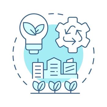 Sustainability soft blue concept icon. Minimizing environmental impacts. Corporate social responsibility pillar. Round shape line illustration. Abstract idea. Graphic design. Easy to use in booklet vector