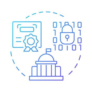 comer azul degradado concepto icono. software seguridad, programación. Certificación, estándar. redondo forma línea ilustración. resumen idea. gráfico diseño. fácil a utilizar en presentación, infografía vector