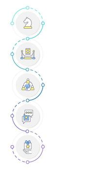 Product advertising infographic design template. Marketing strategy. Customer experience. Data visualization 5 options. Process vertical flow chart vector