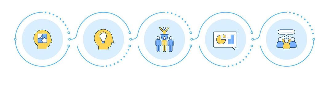 Leadership skills infographic 5 steps. Personal growth, communication. Statistical metrics. Flow chart infochart. Editable info graphics icons vector