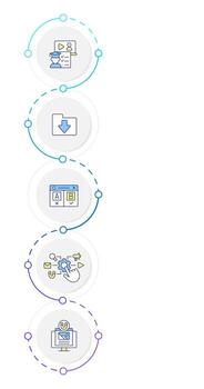Online courses benefits infographic design template. Ab testing, marketing automation. Data visualization 5 options. Process vertical flow chart vector