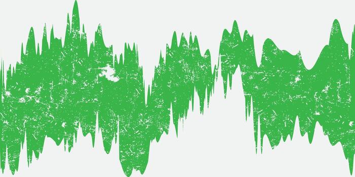 Distressed Green Abstract Shape with Jagged Edges and Grunge Texture. vector