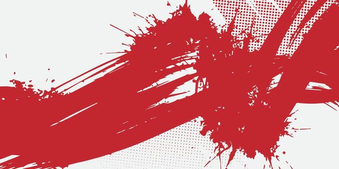 Abstract Red Ink Splatter and Brushstrokes Dynamic Artistic Composition. vector