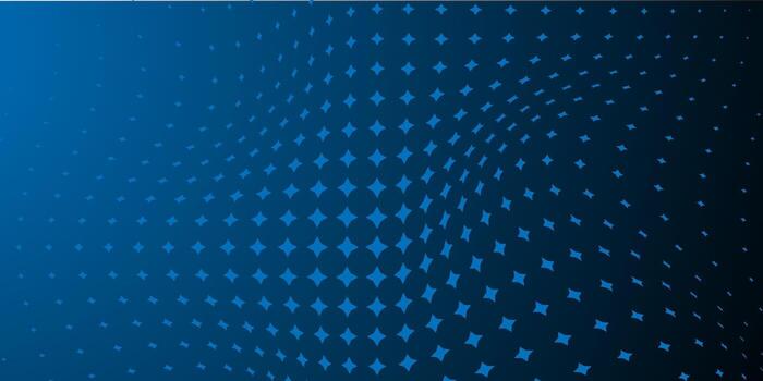 Abstract blue background with gradient tones and geometric dotted wave pattern. Modern digital design creating depth, flow, and futuristic motion vector