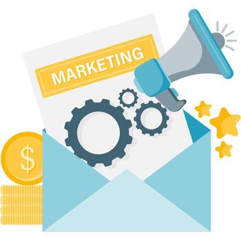 márketing automatización herramientas y flujo de trabajo sistema vector