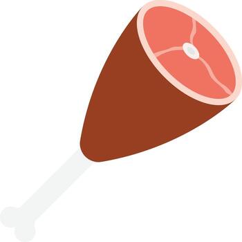 Meat with Bone Flat Illustration. Clean Icon Design Element on Isolated White Background vector